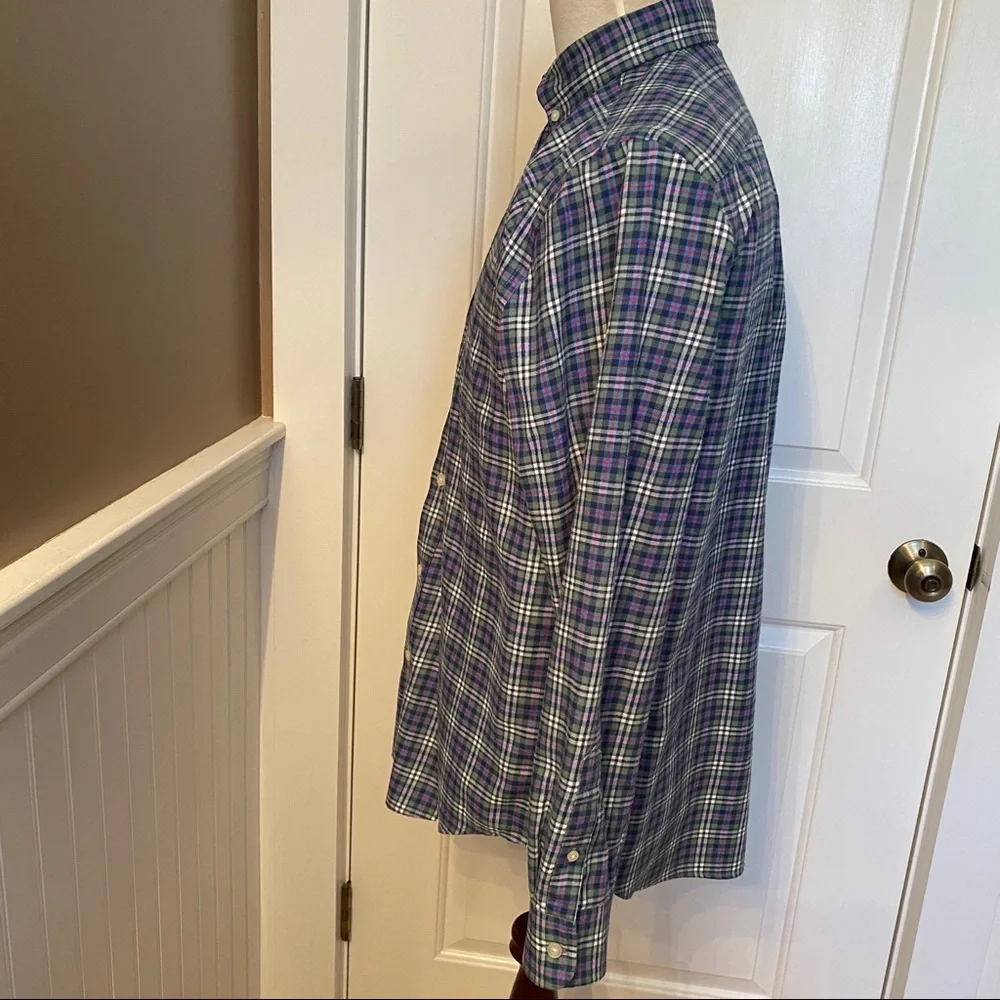 VINEYARD VINES BUTTON DOWN SHIRT BLUE WHITE RED PLAID MURRAY SIZE M